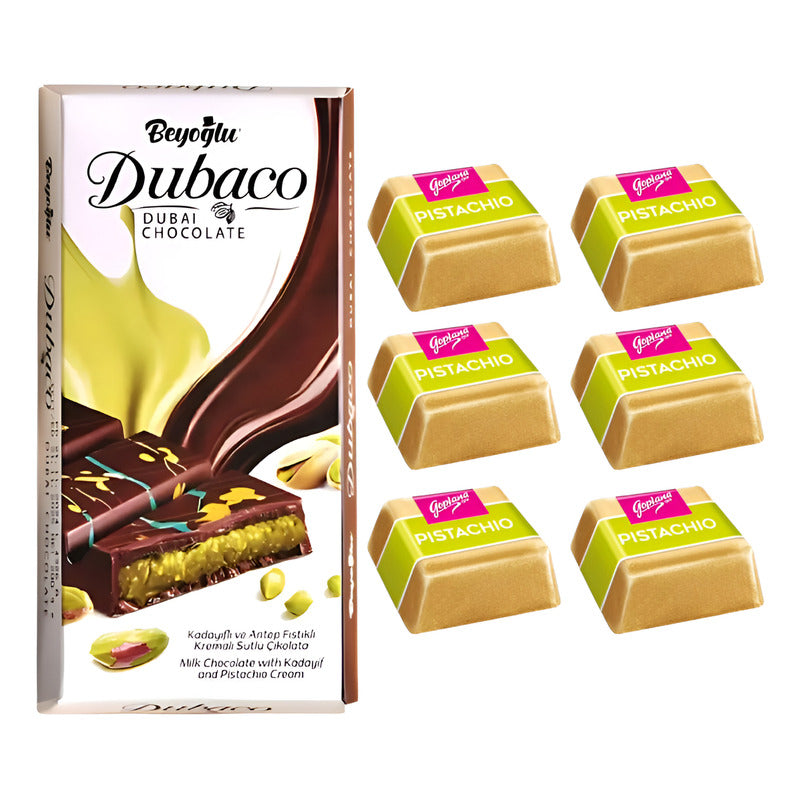 Chocolate Dubai + 6 Mini Chocolates De Pistacho - Viral