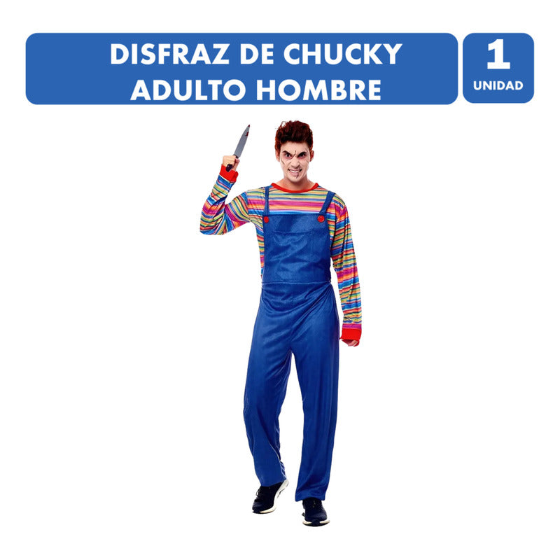 Disfraz Muñeco Diabólico Adulto Hombre Especial Halloween Azul M