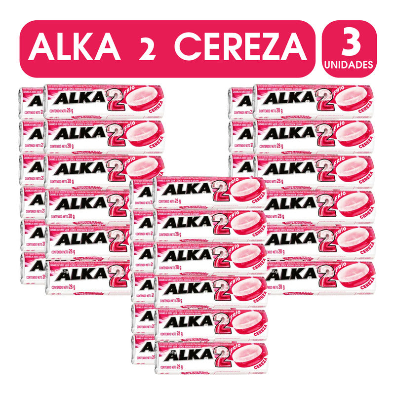 Alka 2 Sabor Cereza Doble Capa - Pack De 3 Cajas De 12un C/u