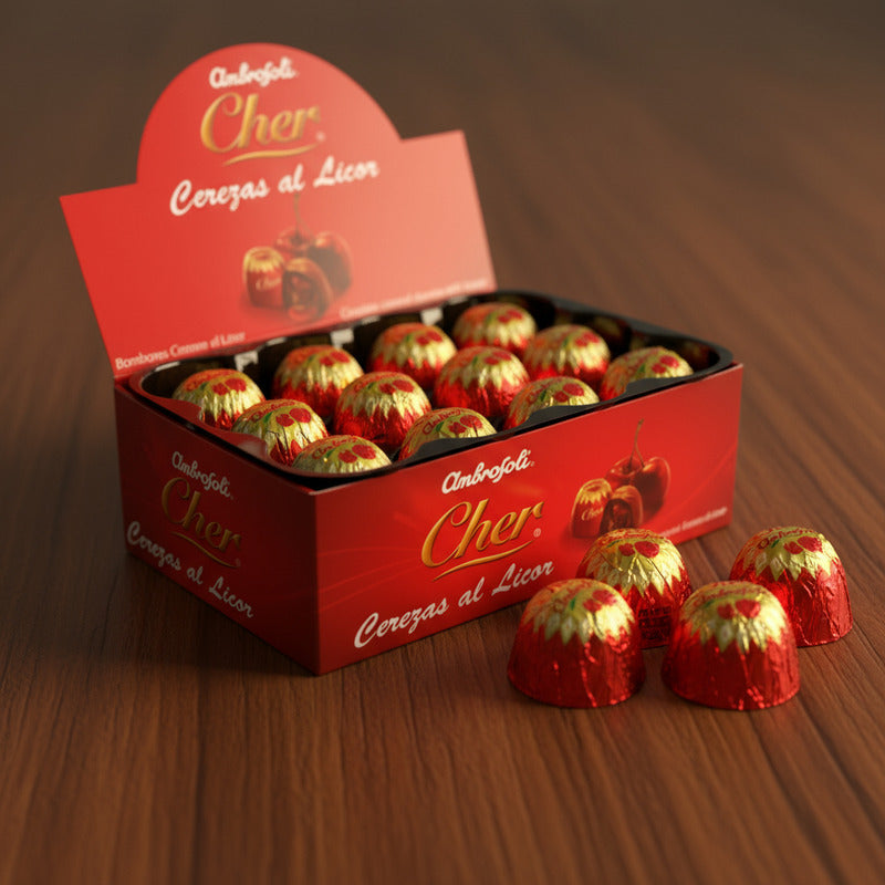 Bombones Cerezas Al Cognac  (display Con 24 Bombones)