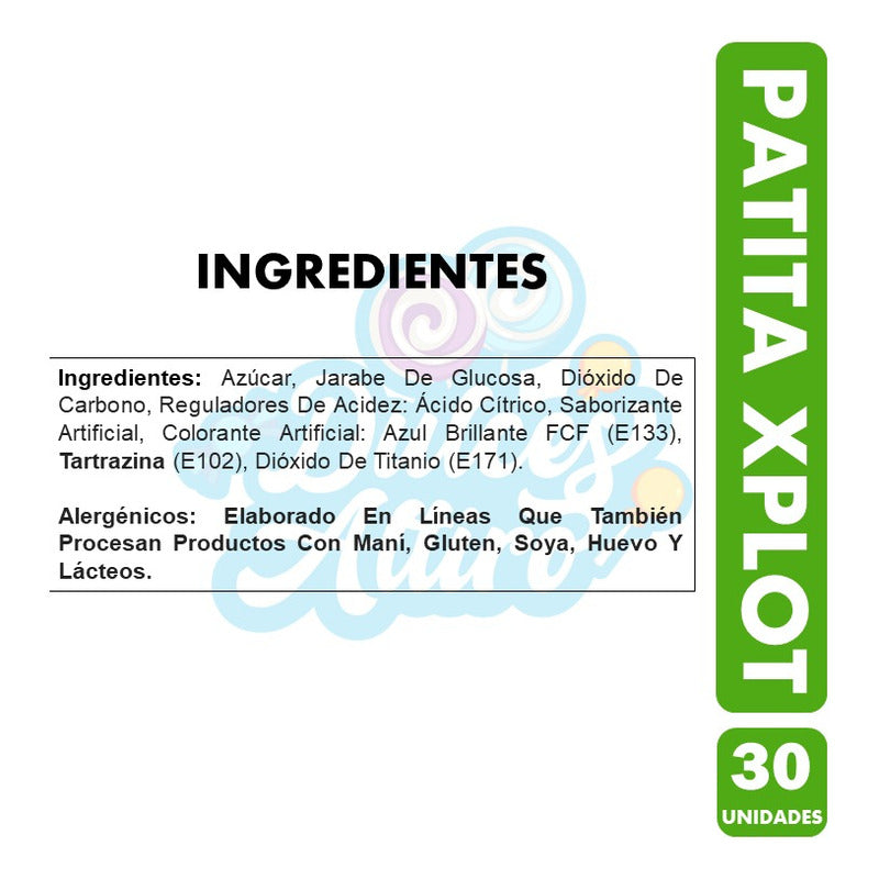 Patita Xplot- Caramelo Sabor A Manzana(caja Con 30 Unidades)