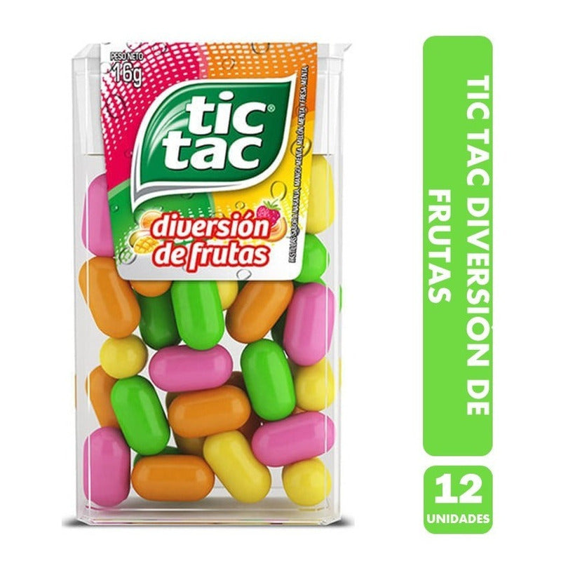 Tic Tac Diversión De Frutas De Colores (caja Con 12 Uni)
