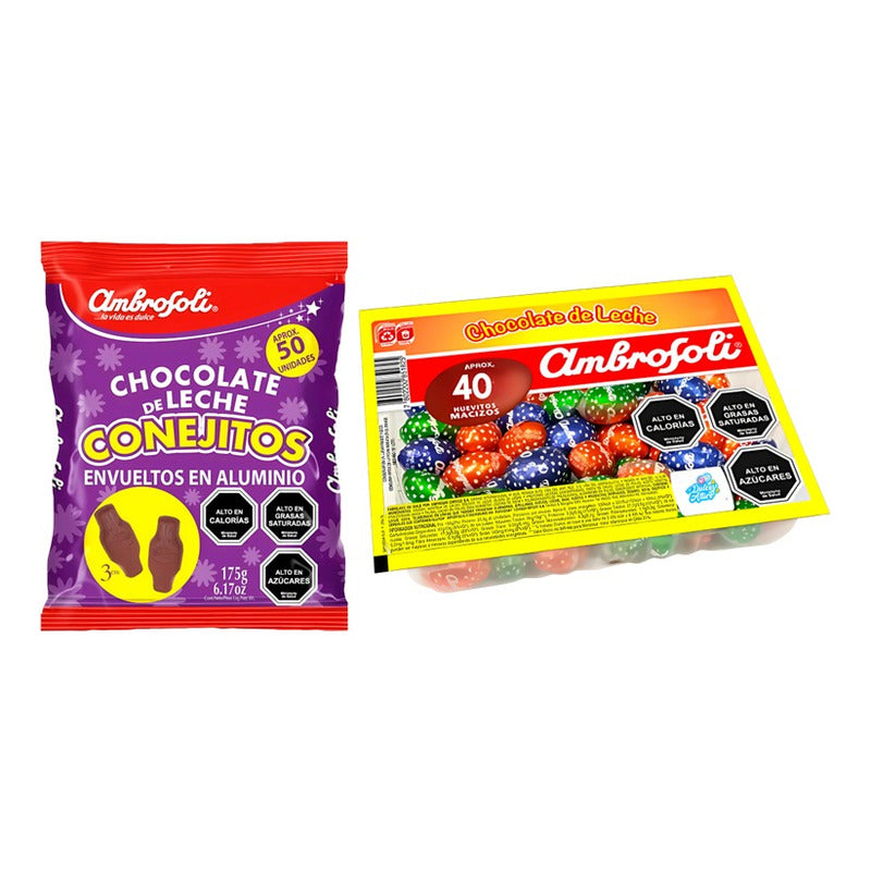 Pack Bandeja De Huevitos De Pascua + Conejitos Ambrosoli