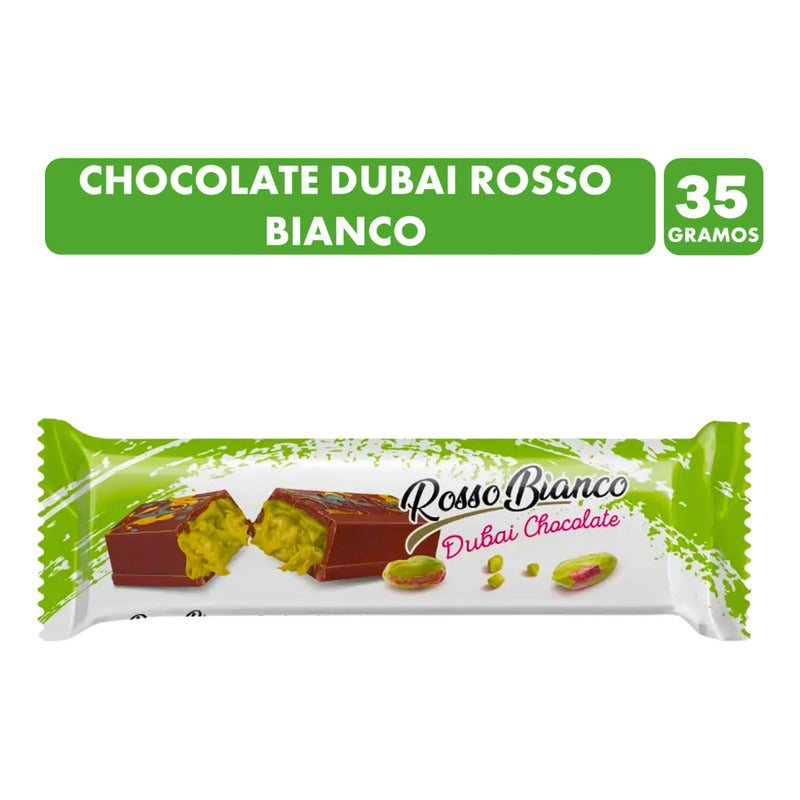 Chocolate Dubai Rosso Bianco De Pistacho (barra De 35 Gr)