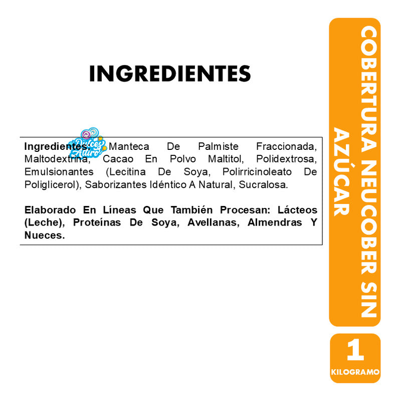 Cobertura De Chocolate Sin Azúcar Libre De Gluten Vegano 1kg