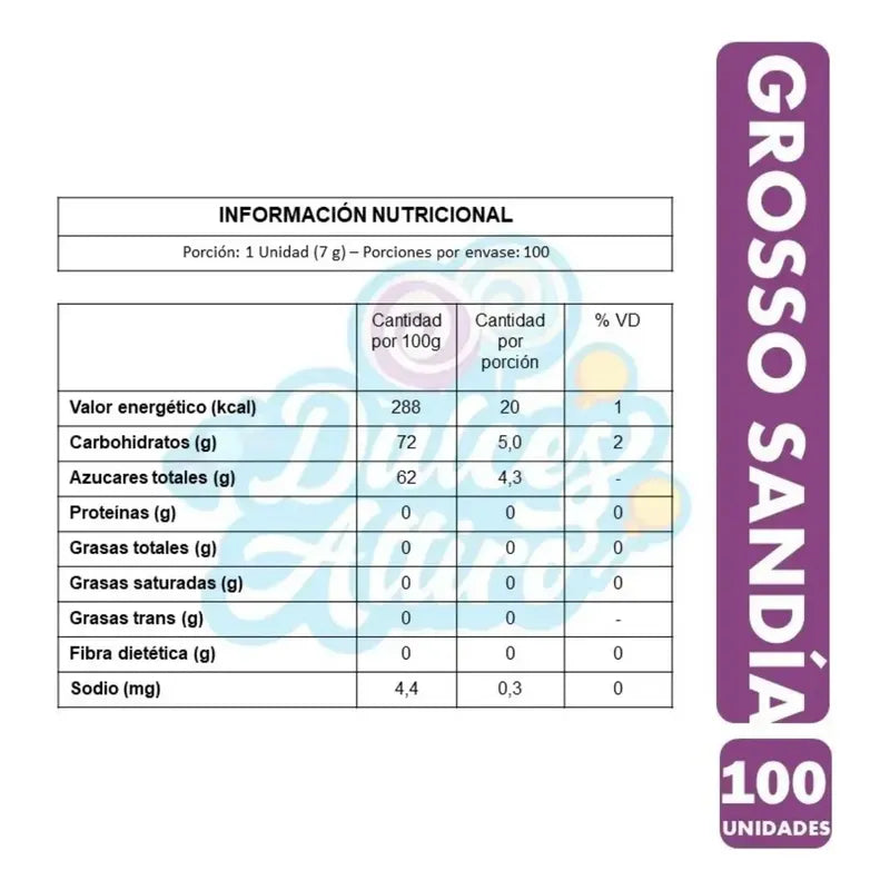 Chicle Grosso Sabor Sandía De Arcor - Display Con 100 Uni