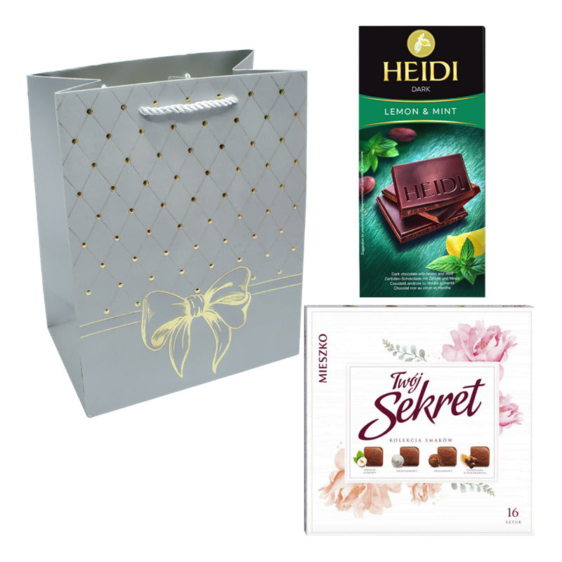 Pack Caramelos Mieszko + Chocolate Heidi Limon Menta + Bolsa