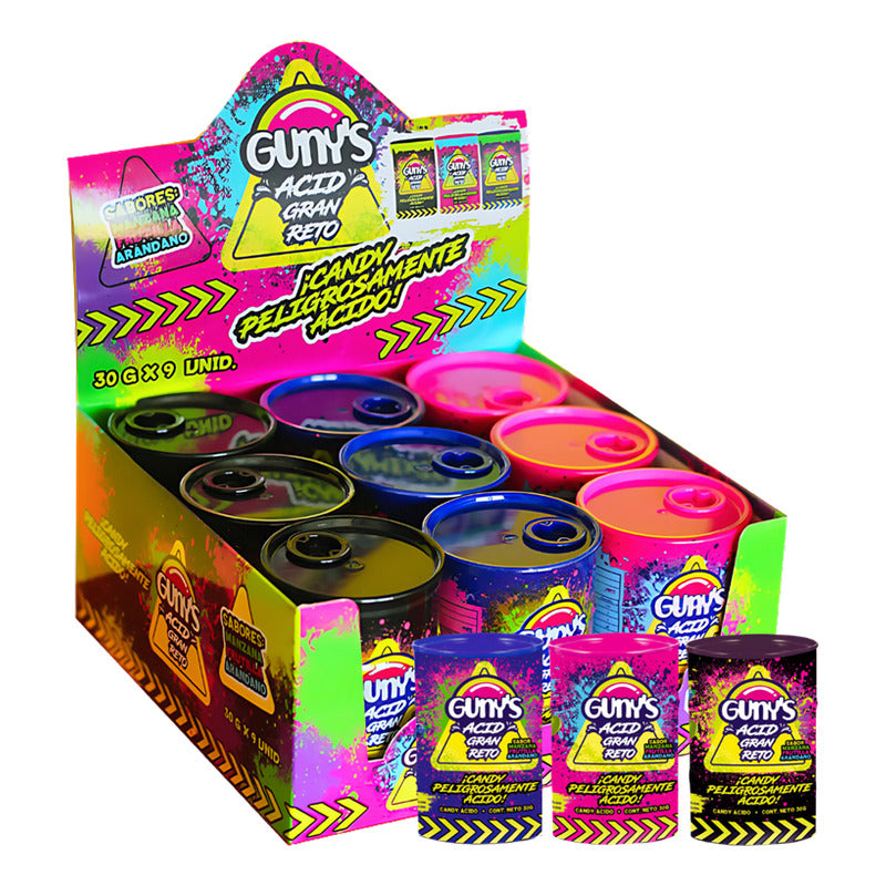 Dulces Ácidos Guny's Caramelos Sabores Frutales (caja 9 Uni)