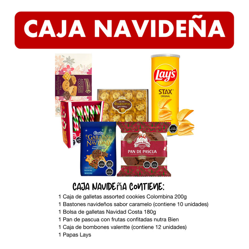 Caja Navideña Dulces - Productos Surtidos Para Regalar