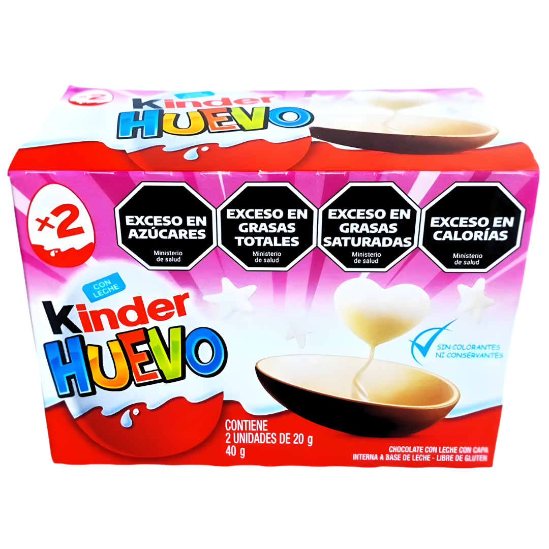 Huevo Kinder (Caja Con 2 Unidades) Libre de Gluten - Para Niña