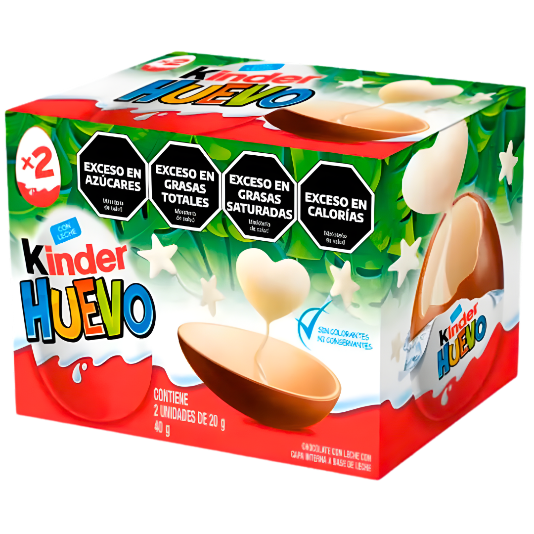 Huevo Kinder (Caja Con 2 Unidades) Libre de Gluten - Diseño Mixto